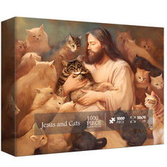 Pickforu® Puzzle de Jesús y los Gatos 1000 Piezas