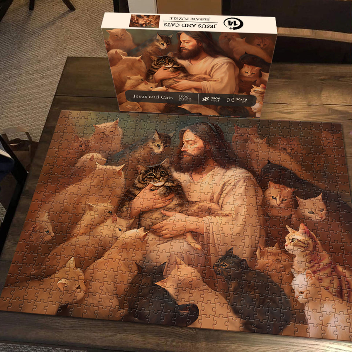 Pickforu® Puzzle de Jesús y los Gatos 1000 Piezas