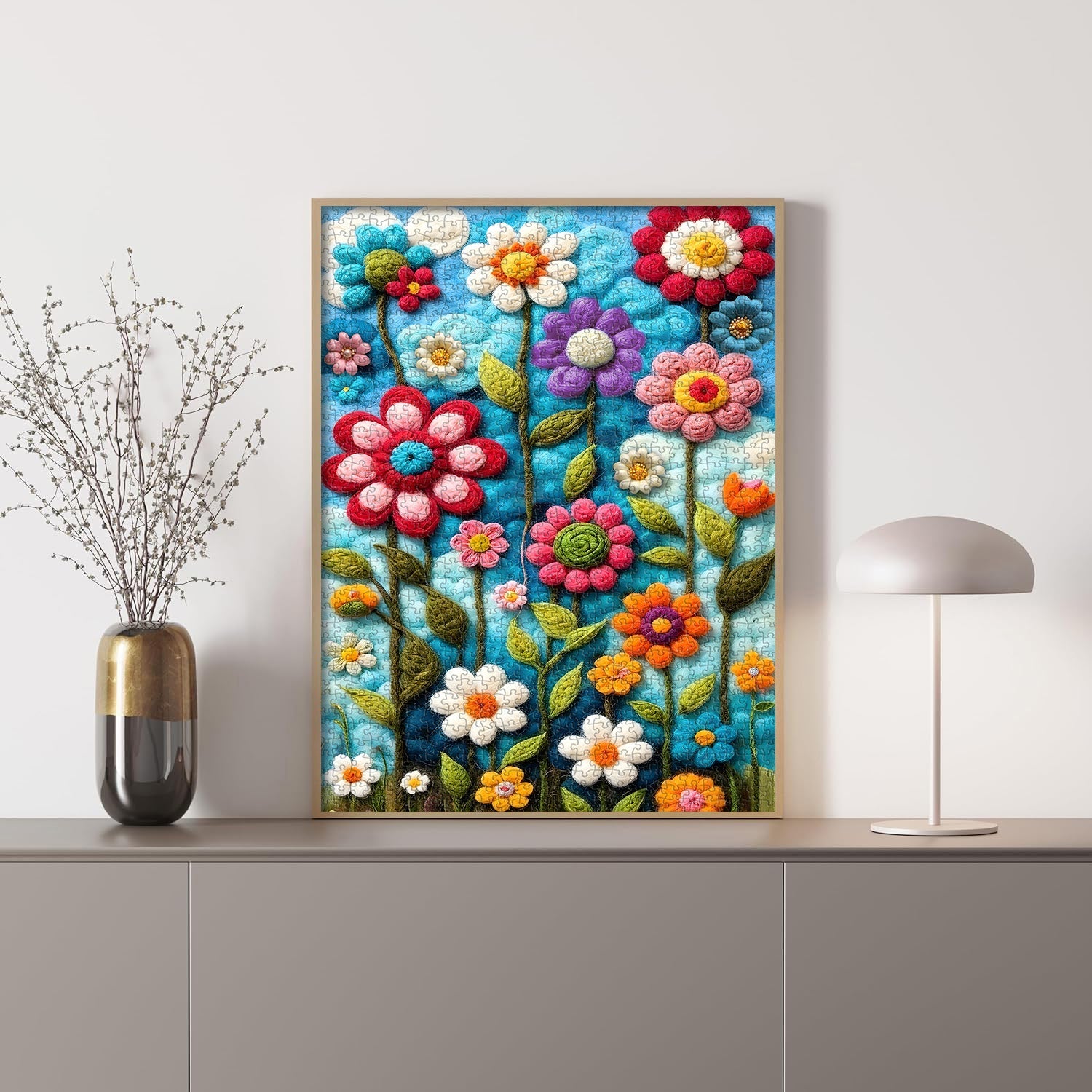 Felt Flower Art Jigsaw Puzzle 1000 Pieces