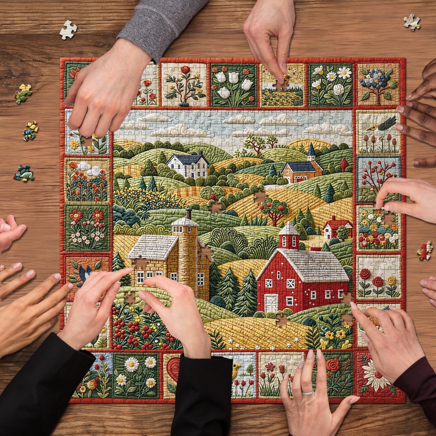 Gestepptes Landschaftspuzzle 1000 Teile