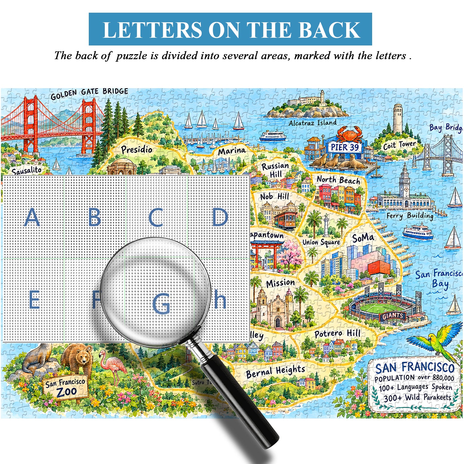 SF Illustrated Map Jigsaw Puzzle 1000 Pieces