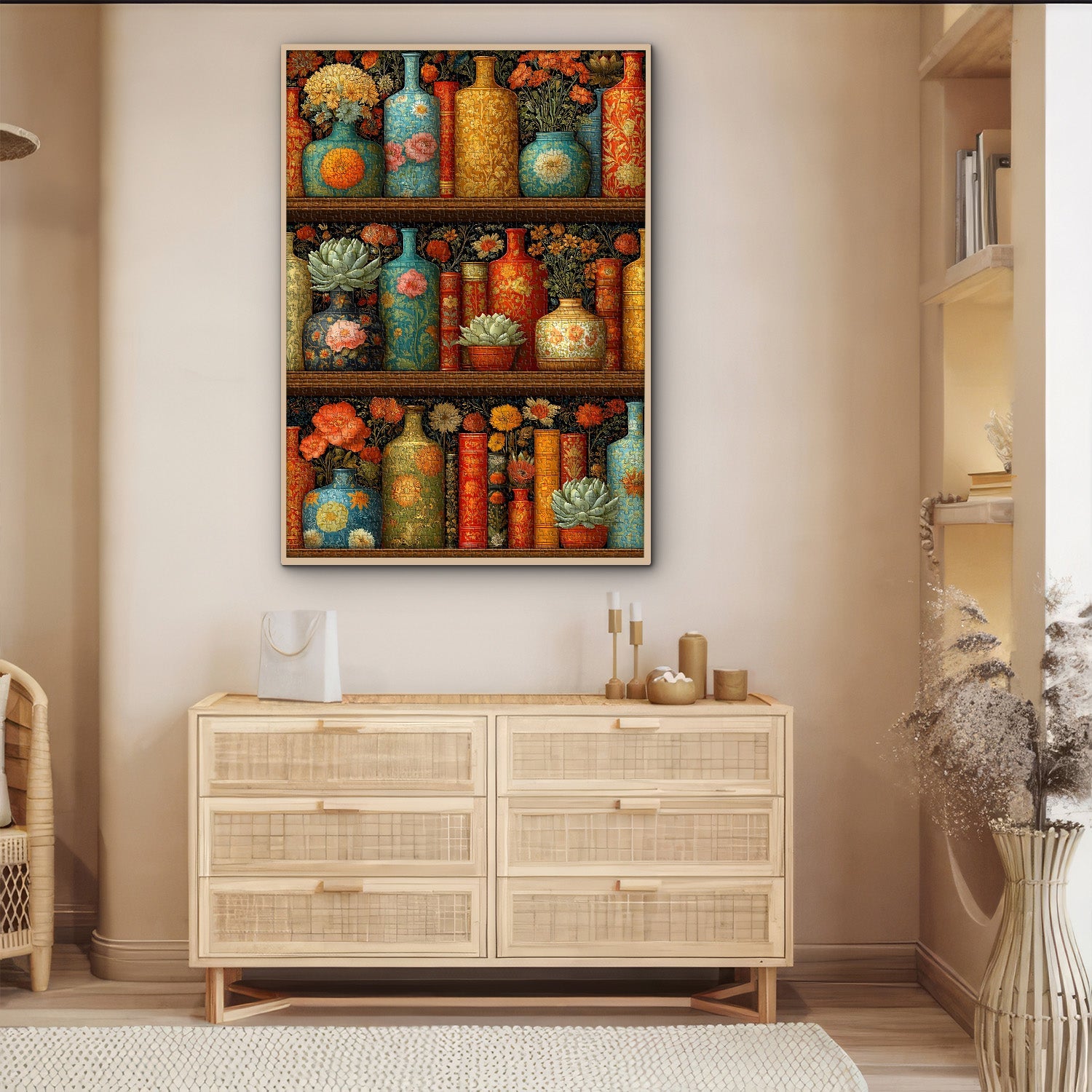 Blooming Bookshelf Jigsaw Puzzle 1000 Pieces