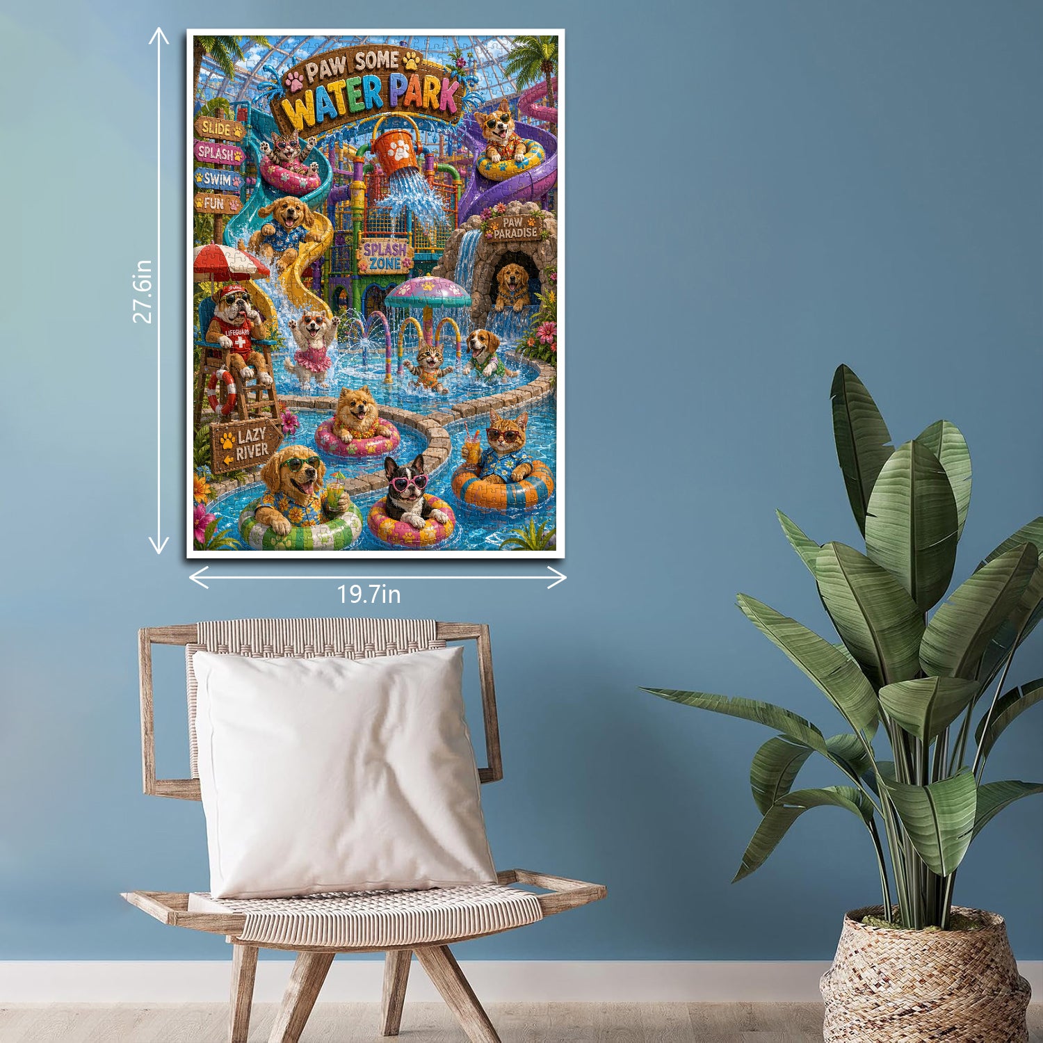Cute Pet Water Park Jigsaw Puzzle 1000 Pieces