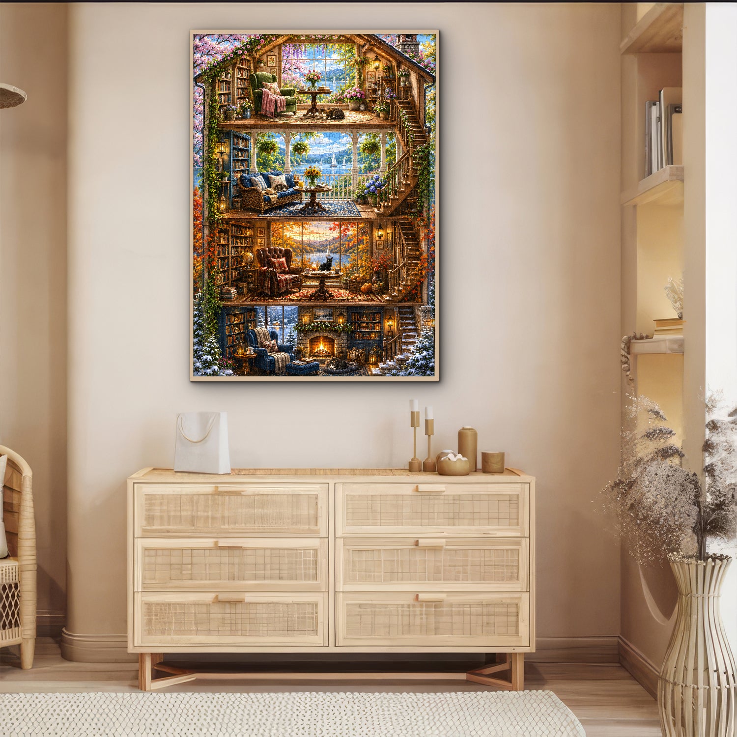 Four Seasons Cottage Jigsaw Puzzle 1000 Pieces