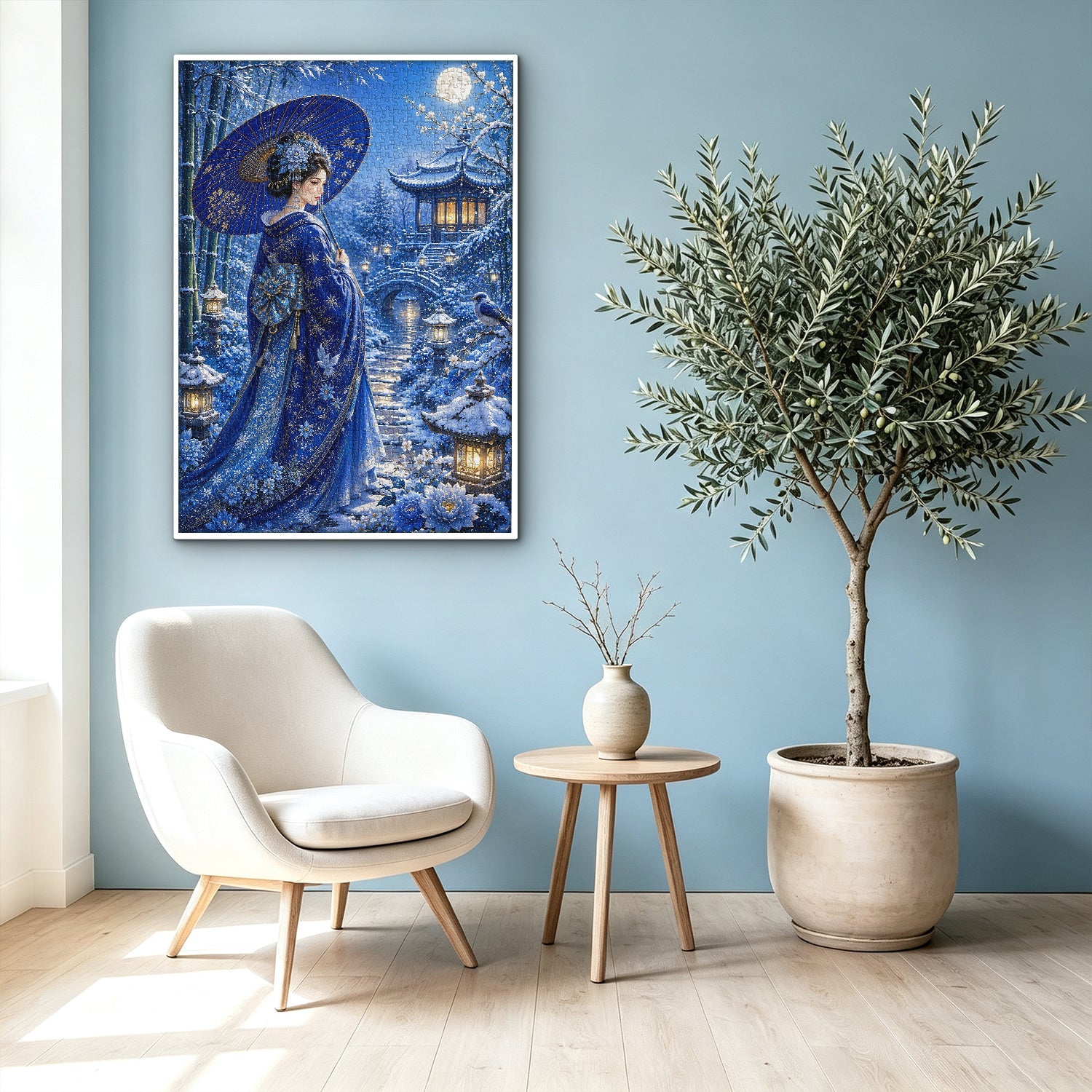 Snow Moon Garden Jigsaw Puzzle 1000 Pieces