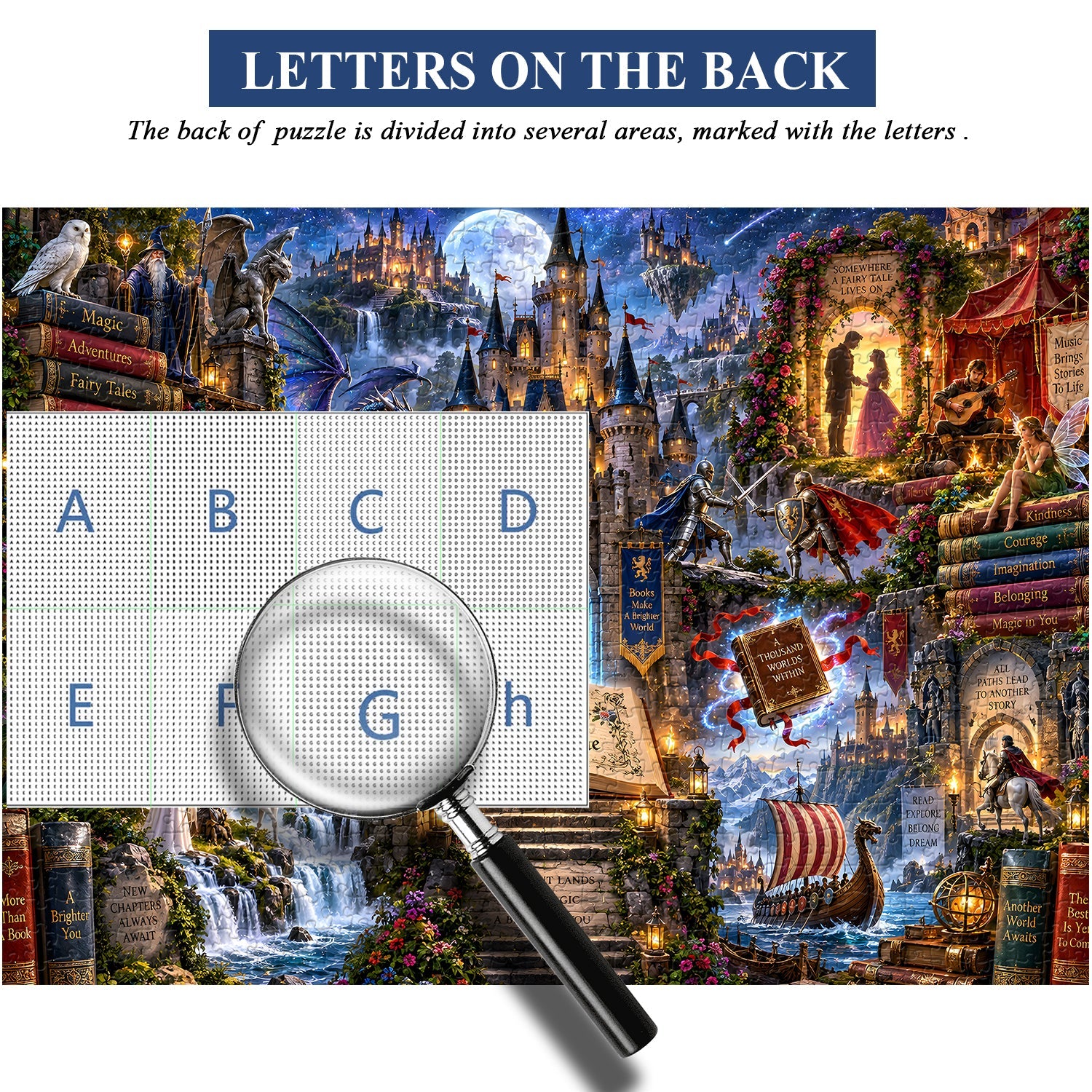 Fantasiewelt in Büchern Puzzle 1000 Teile
