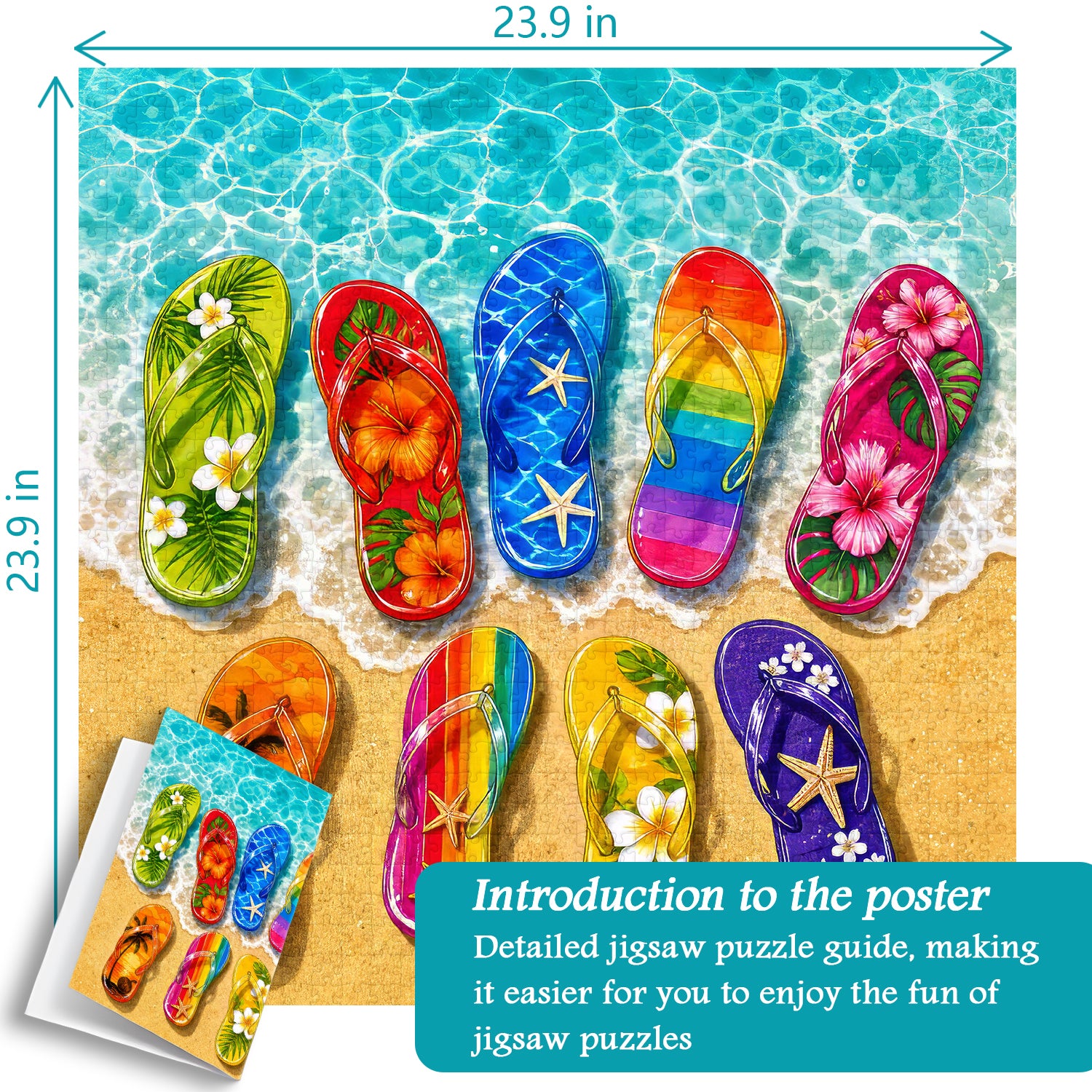 Buntes Sommer-Flip-Flops-Puzzle 1000 Teile