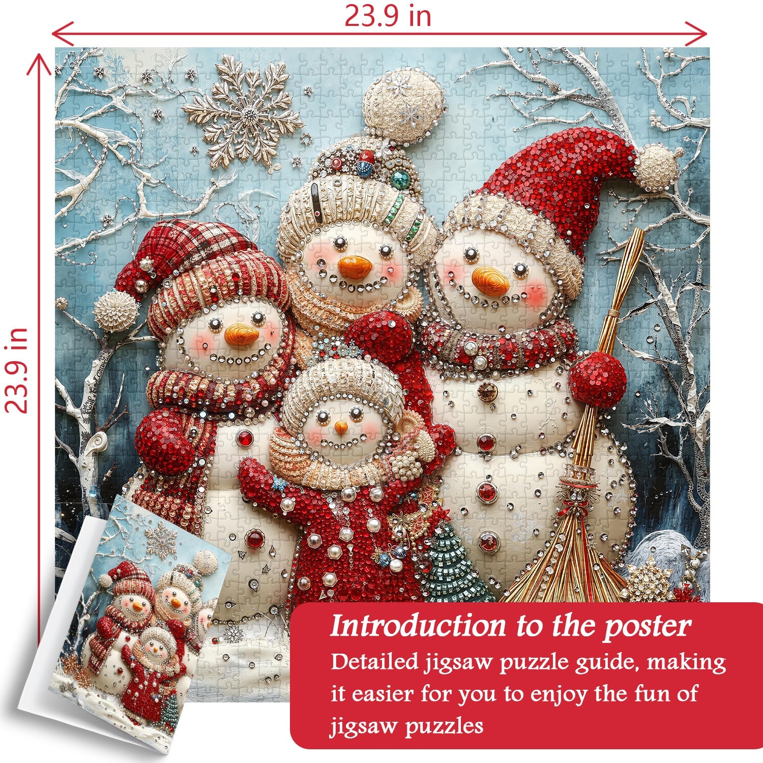 Beaded Snow Family Jigsaw Puzzle 1000 Pieces