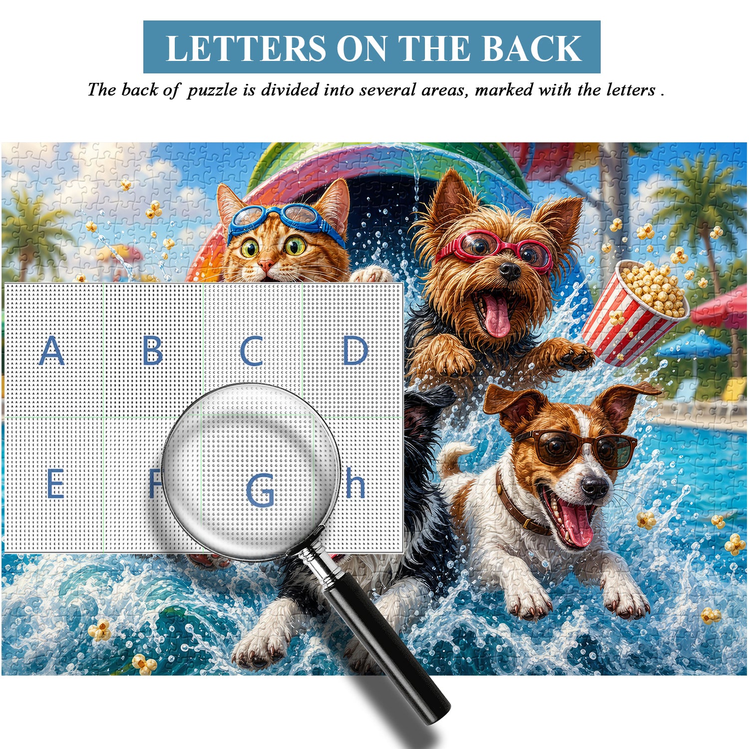 Cute Pet Pool Party Jigsaw Puzzle 1000 Pieces