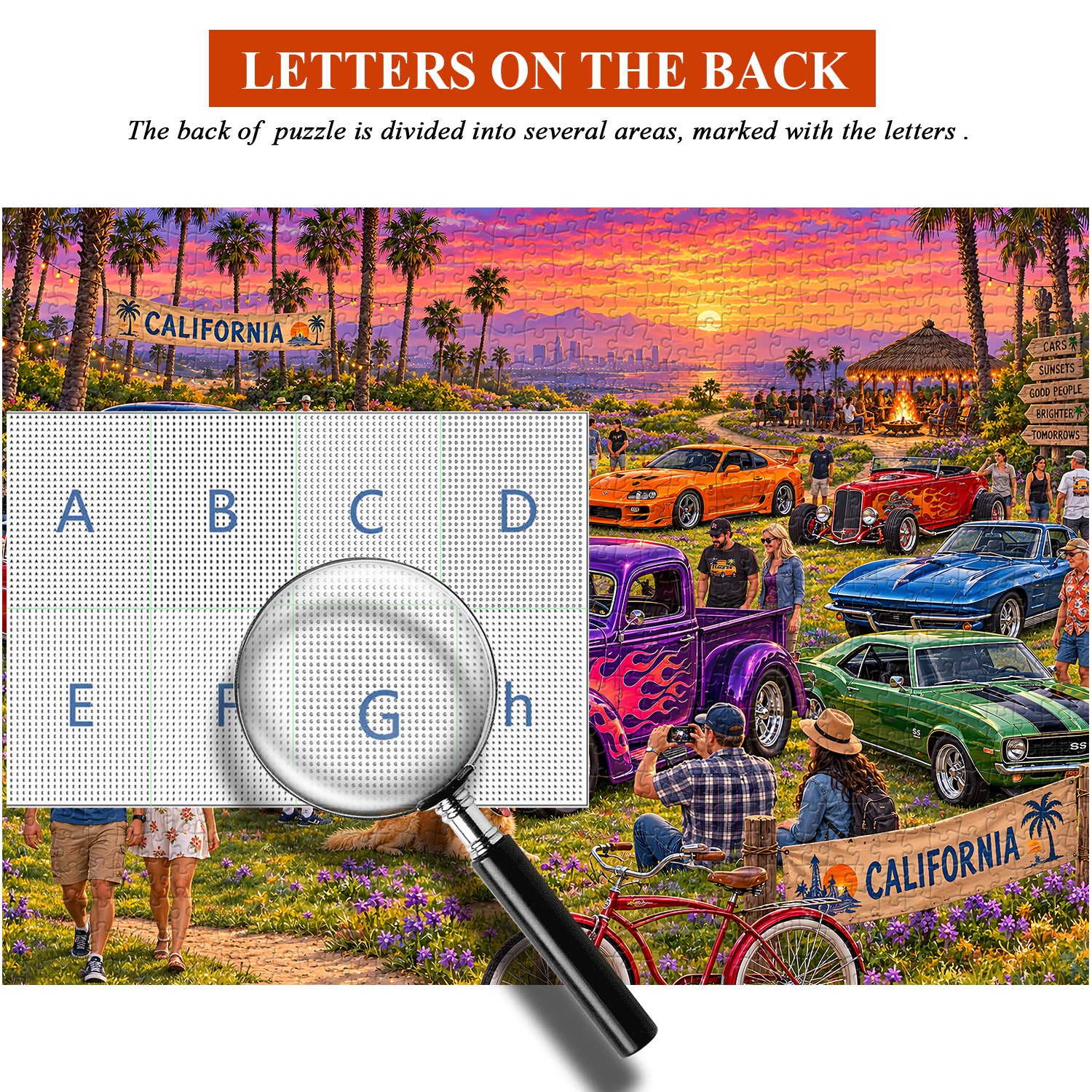 Sunset Car Meet Jigsaw Puzzle 1000 Pieces