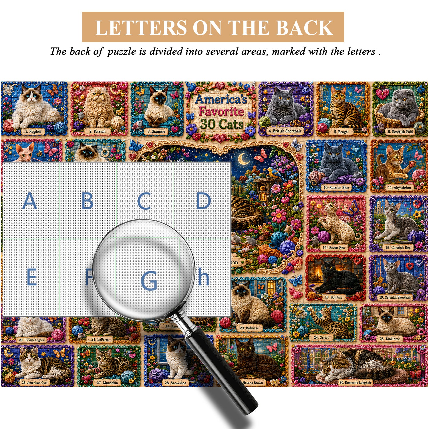 America's Favorite 30 Cats Jigsaw Puzzle 1000 Pieces