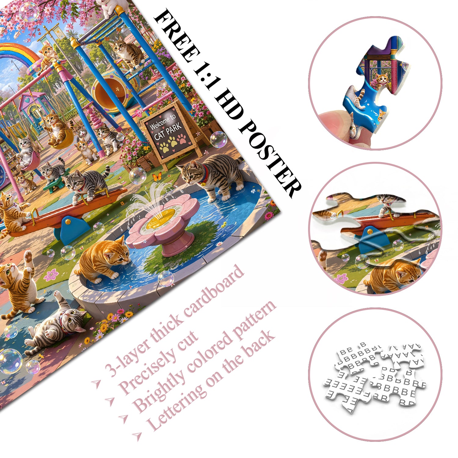Cat Park Jigsaw Puzzle 1000 Pieces