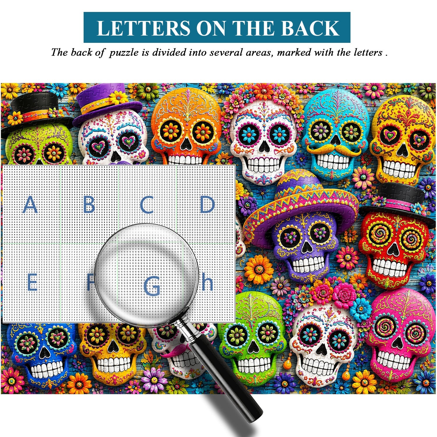 Colourful Sugar Skull Jigsaw Puzzle 1000 Pieces
