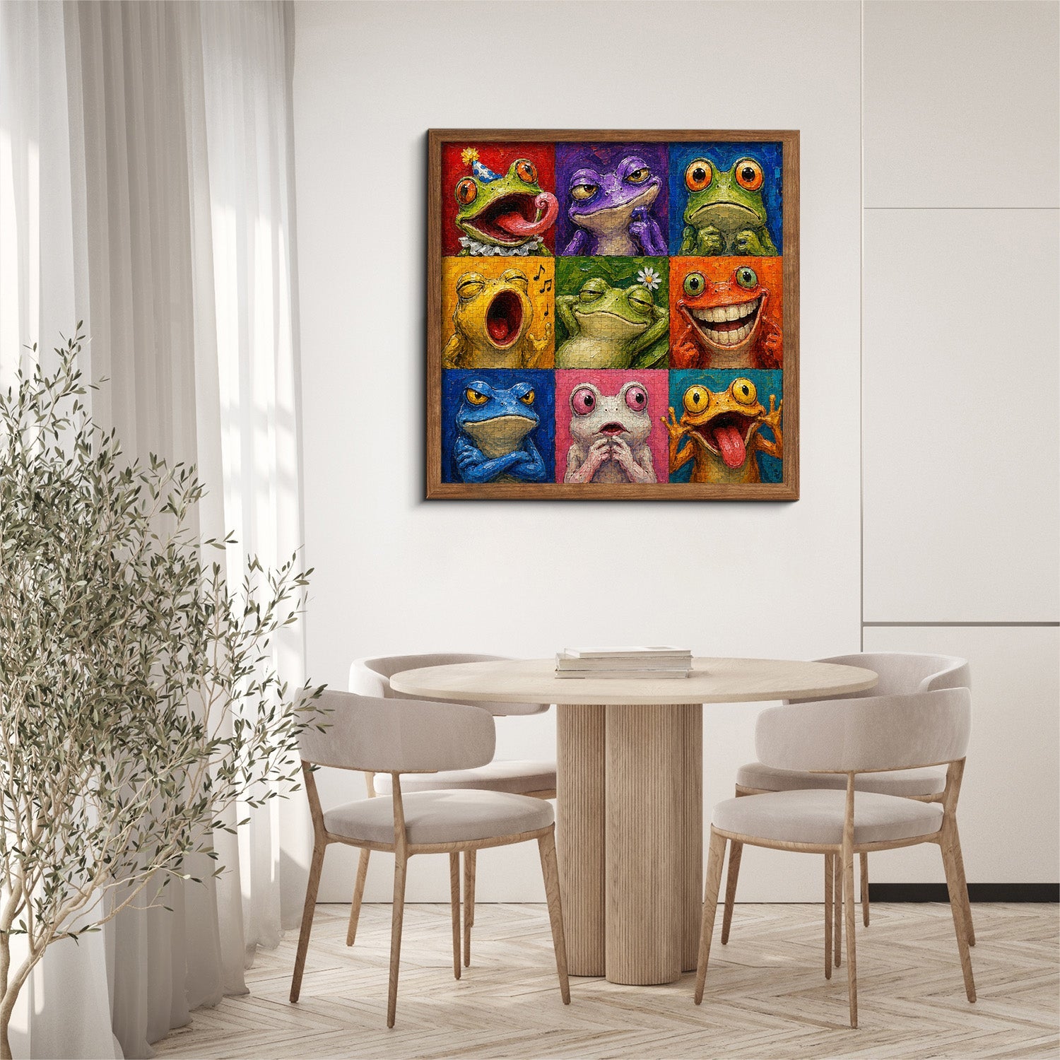 Colorful Frog Faces Jigsaw Puzzle 1000 Pieces