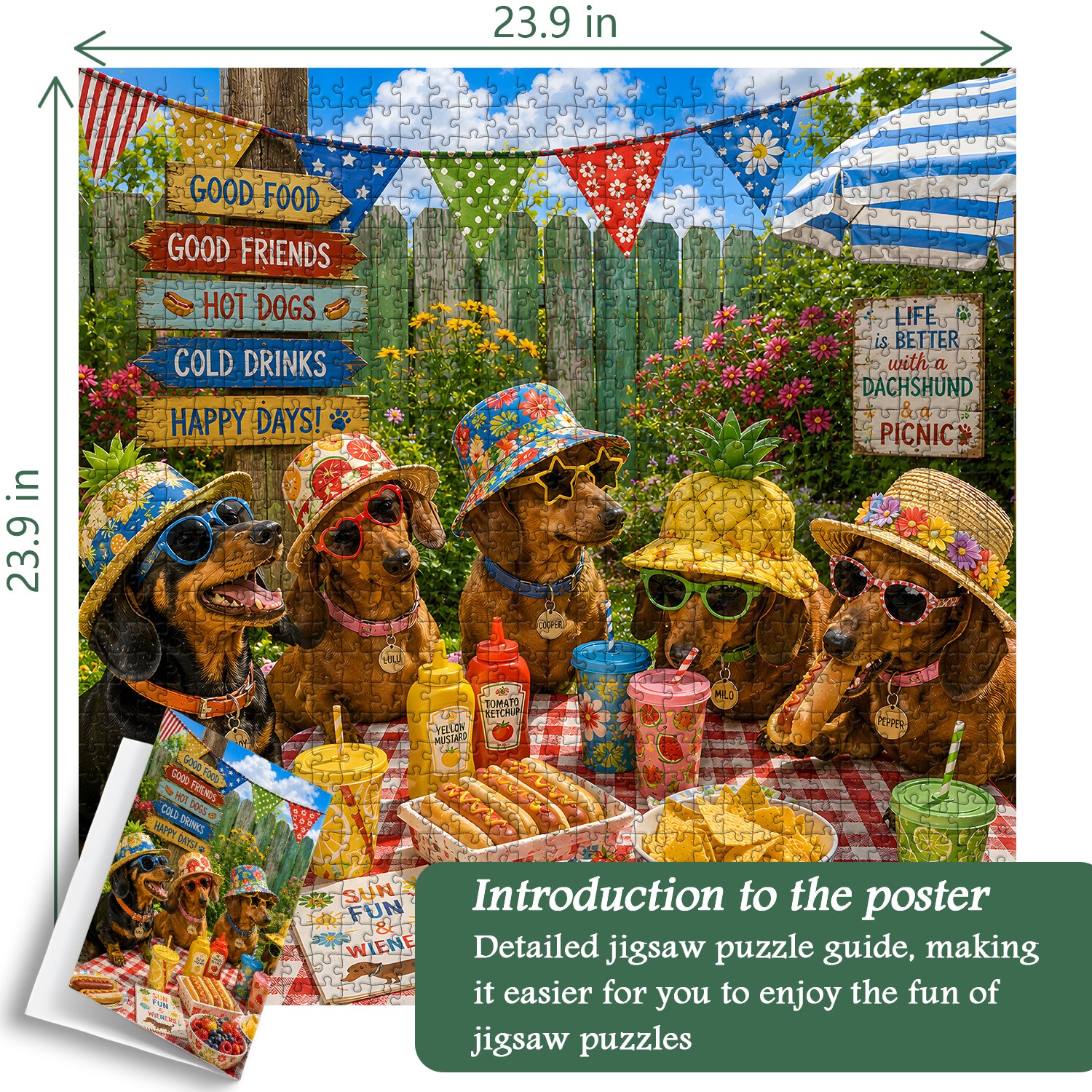 Dachshund Picnic Party Jigsaw Puzzle 1000 Pieces