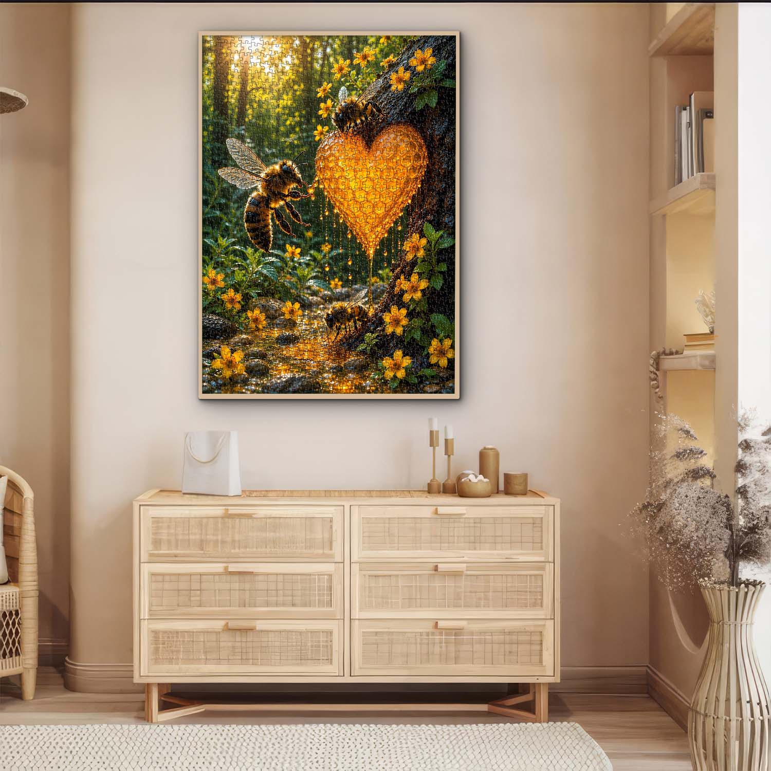 Sunlit Honey Heart Jigsaw Puzzle 1000 Pieces
