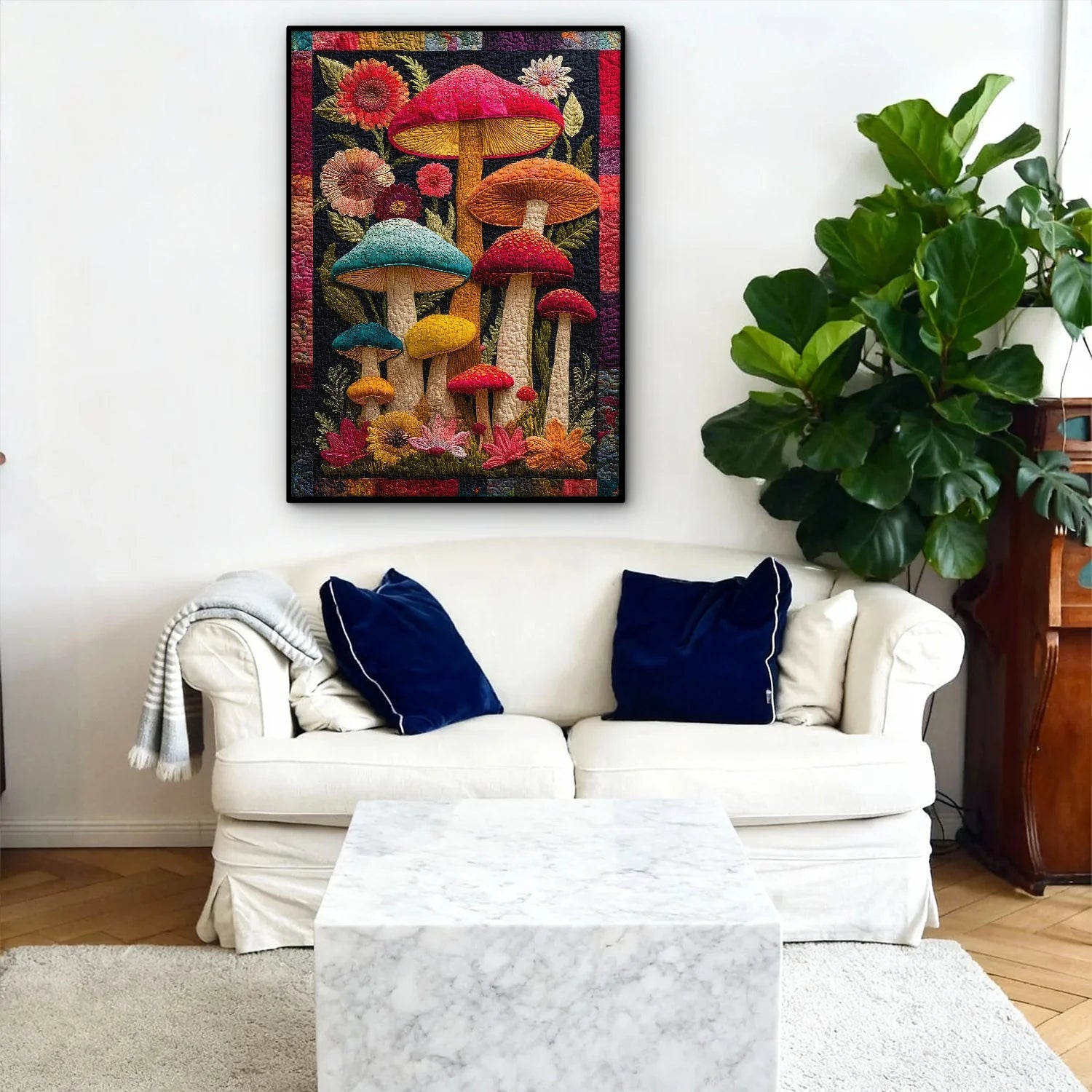 Mushroom Quilt Jigsaw Puzzle 1000 Pieces