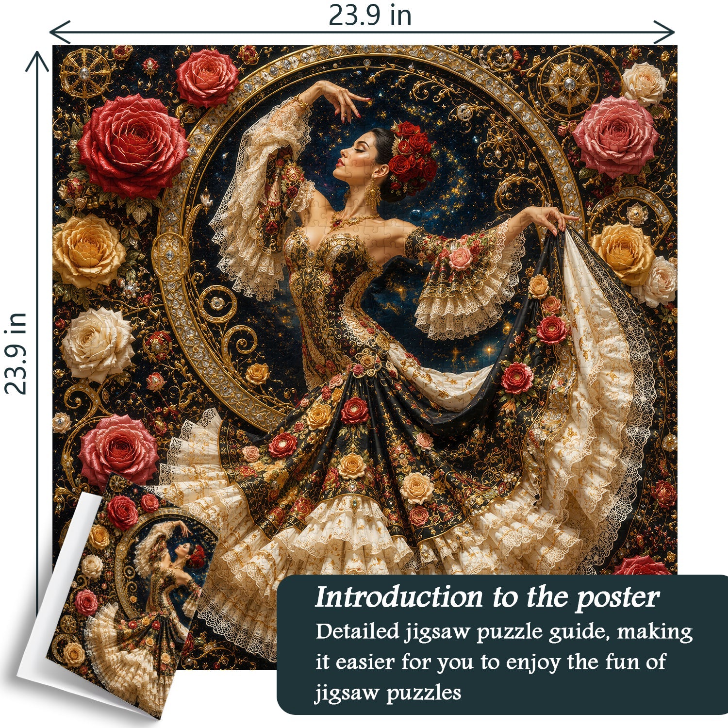 Rose Flamenco Jigsaw Puzzle 1000 Pieces