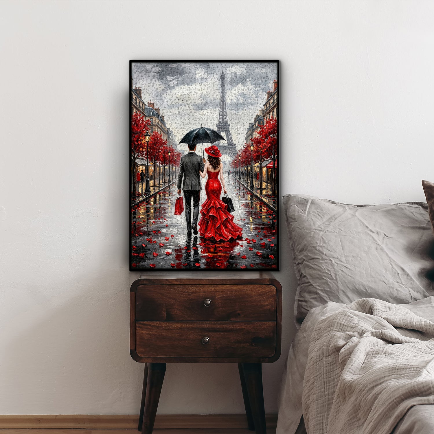 Parisian Rainy Romance Jigsaw Puzzle 1000 Pieces