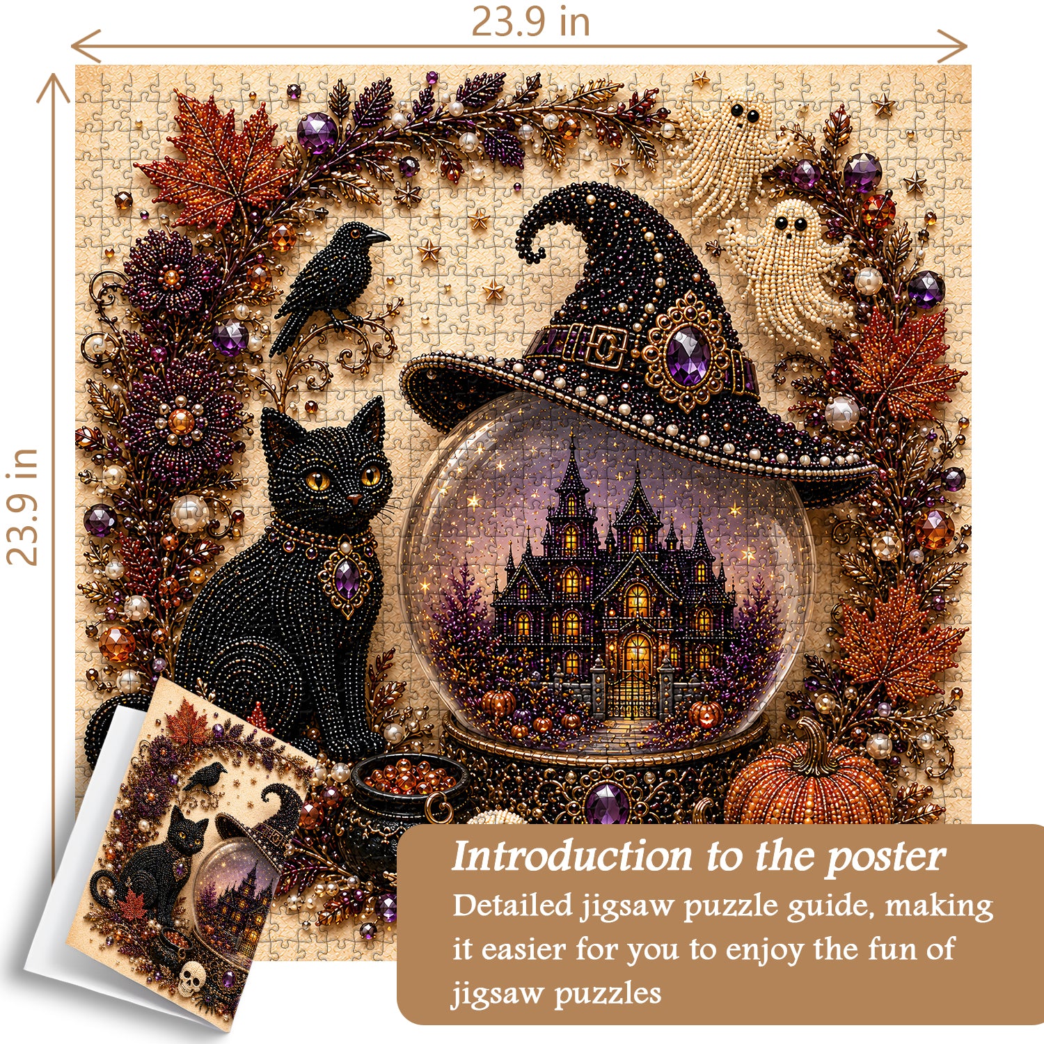 Halloween Beaded Wreath Jigsaw Puzzle 1000 Pieces