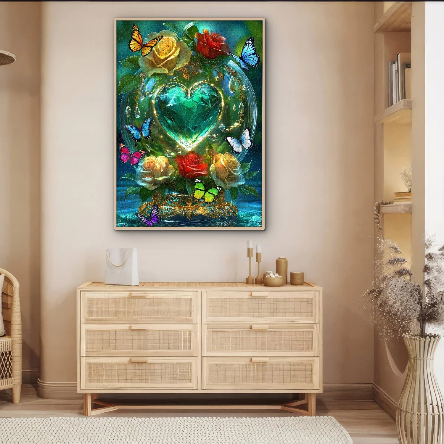 Puzzle da giardino con cuore di cristallo, 1000 pezzi