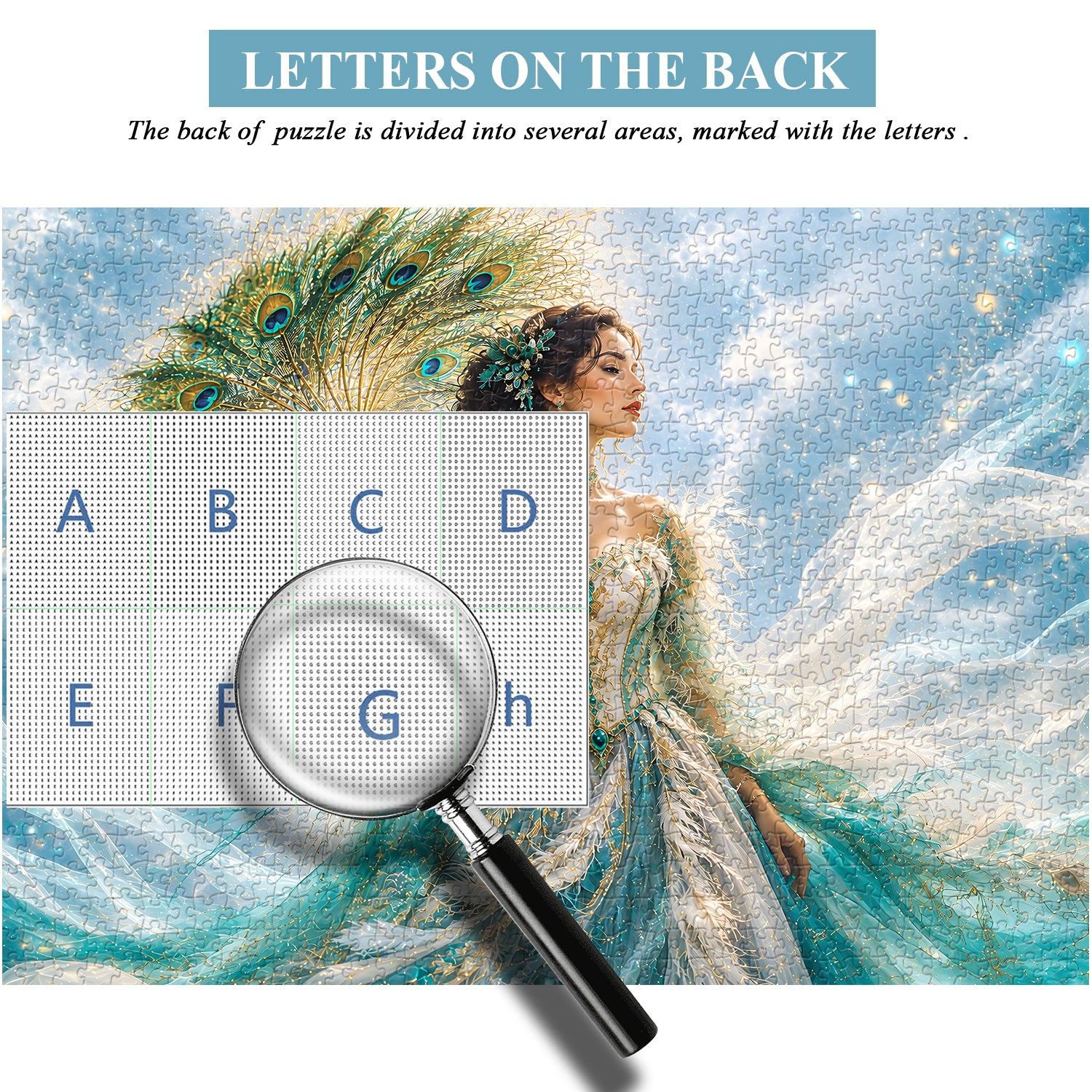 Azure Peacock Diva Jigsaw Puzzle 1000 Pieces