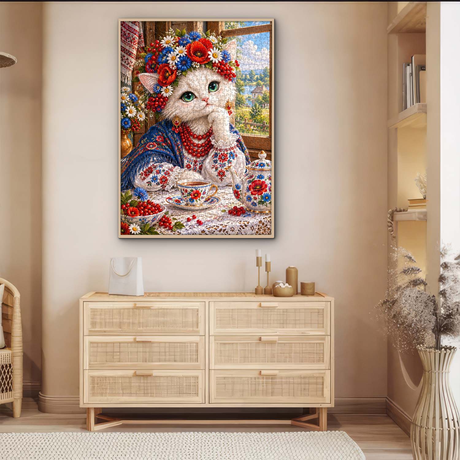 Floral Feline Jigsaw Puzzle 1000 Pieces