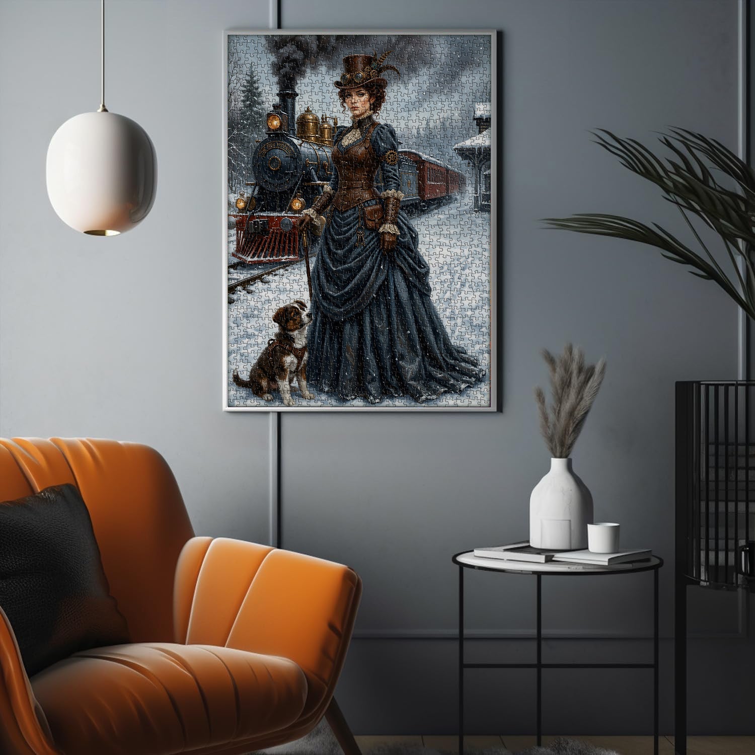 Winter Steampunk Lady Jigsaw Puzzle 1000 Pieces