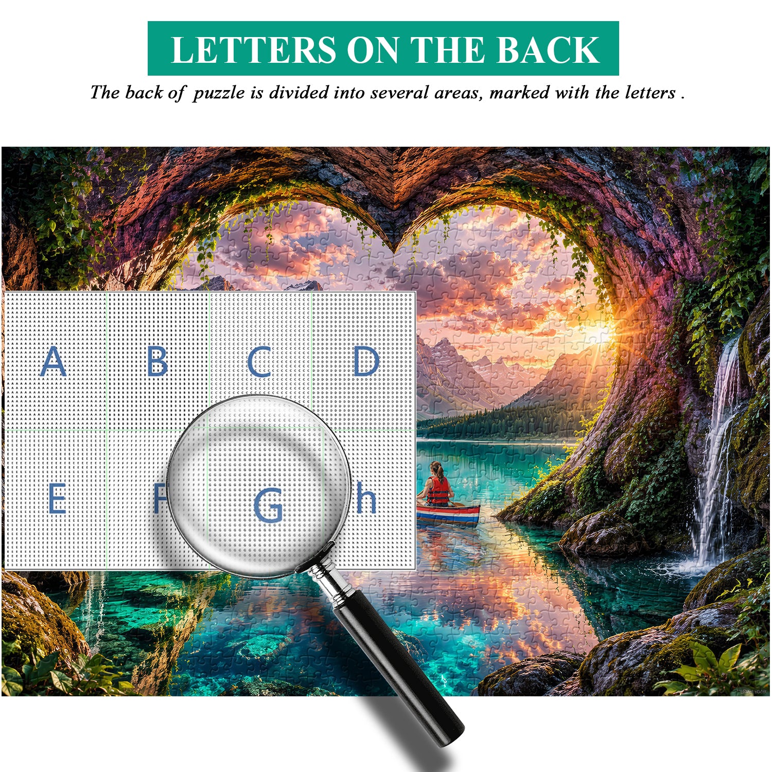 Puzzle Heart Rock Lake Adventure 1000 pezzi