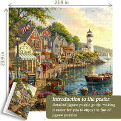 Village Harbor Jigsaw Puzzle 1000 Pieces