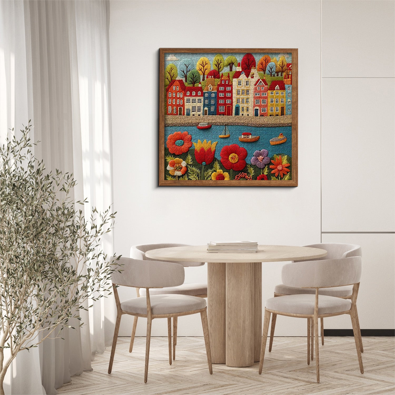 Puzzle con fiume in fiore, 1000 pezzi