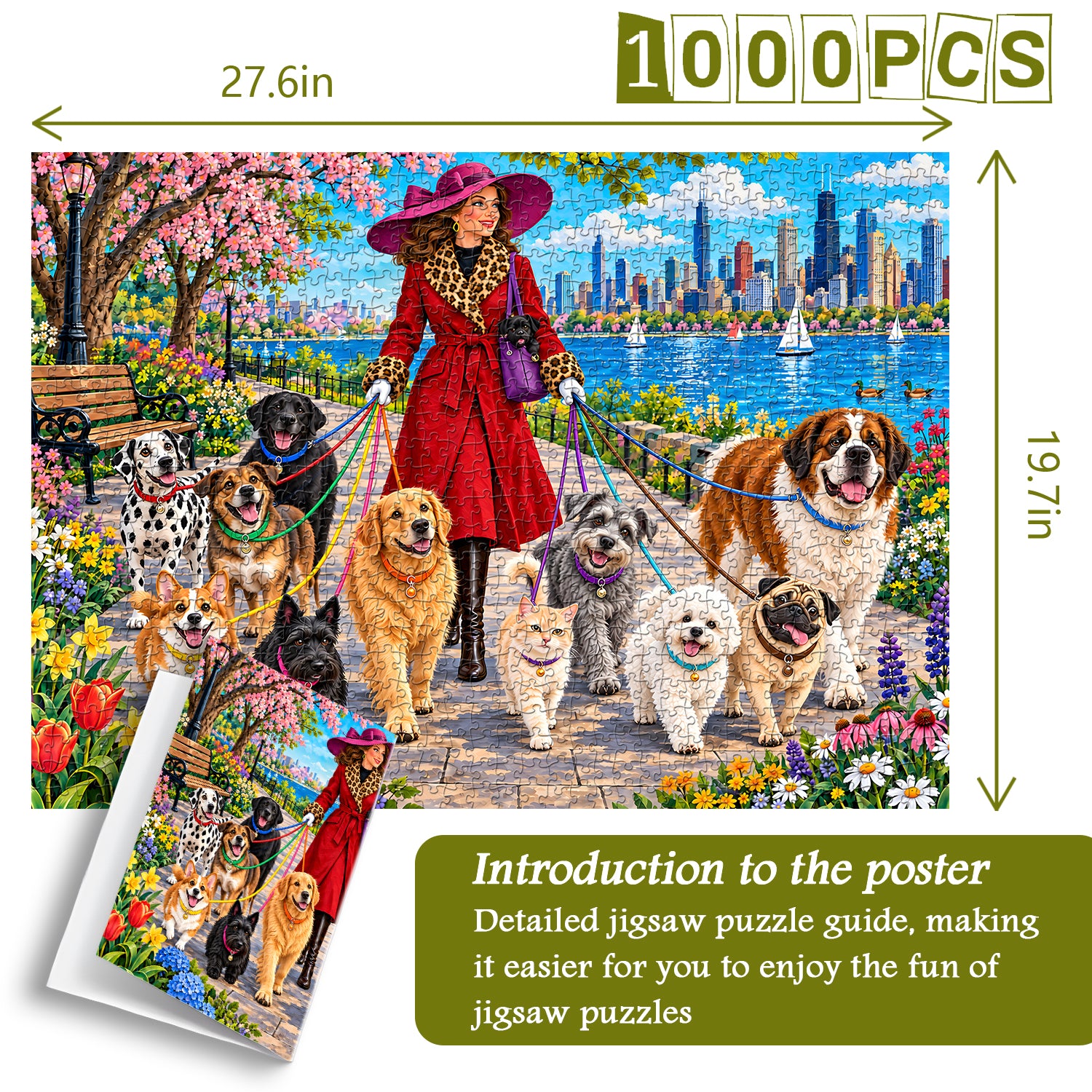Lakeside Pet Stroll Jigsaw Puzzle 1000 Pieces