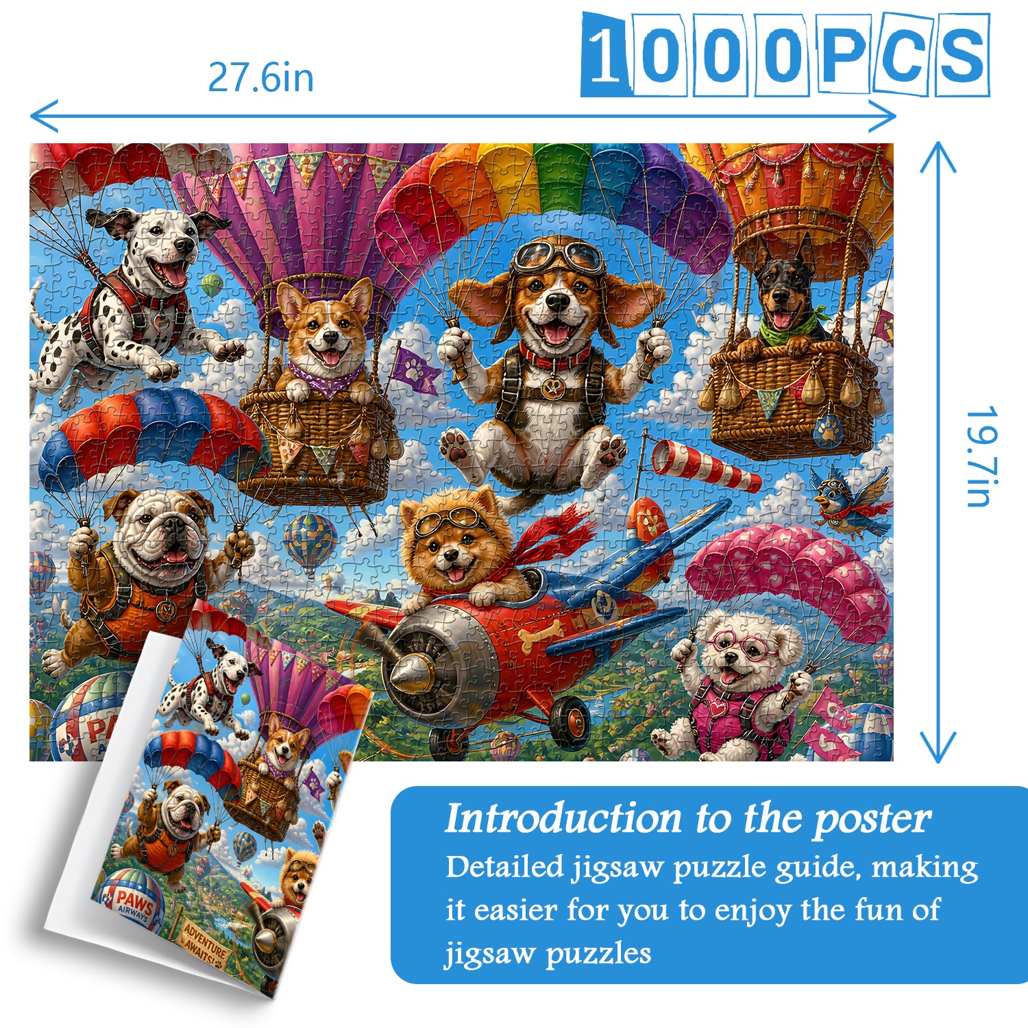 Sky High Pups Jigsaw Puzzle 1000 Pieces