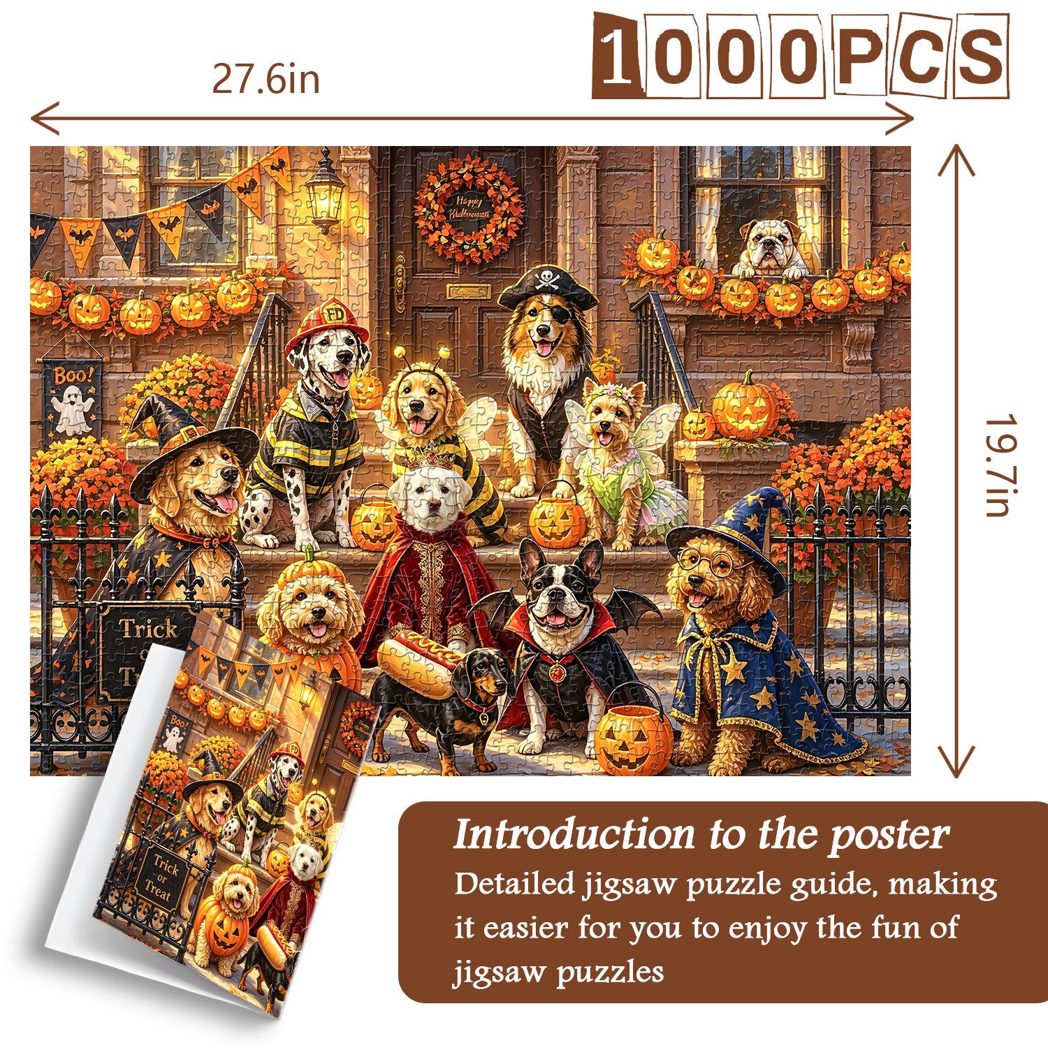 Trick-or-Treat Pups Jigsaw Puzzle 1000 Pieces