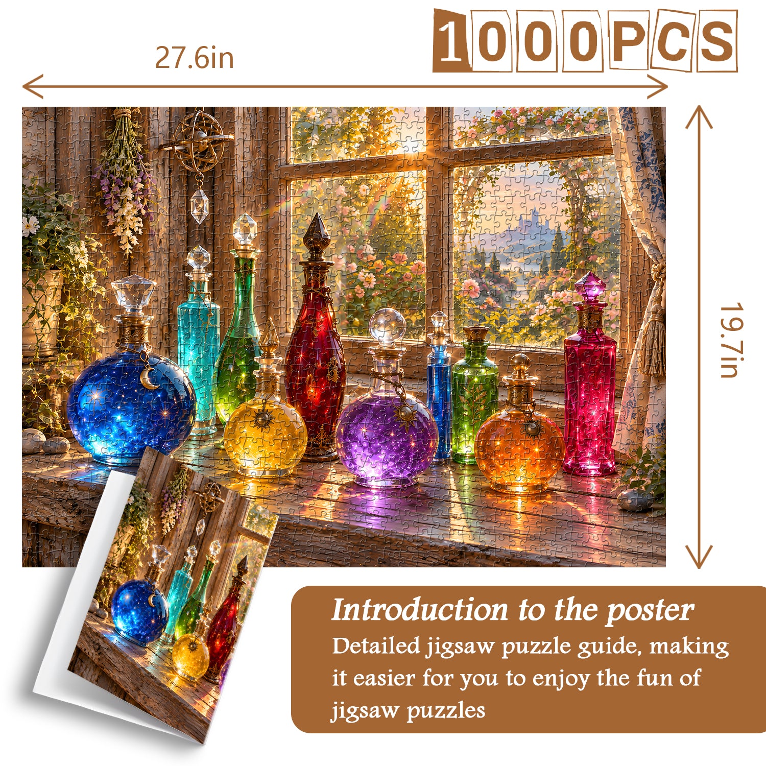 Sunlit Spell Bottles Jigsaw Puzzle 1000 Pieces