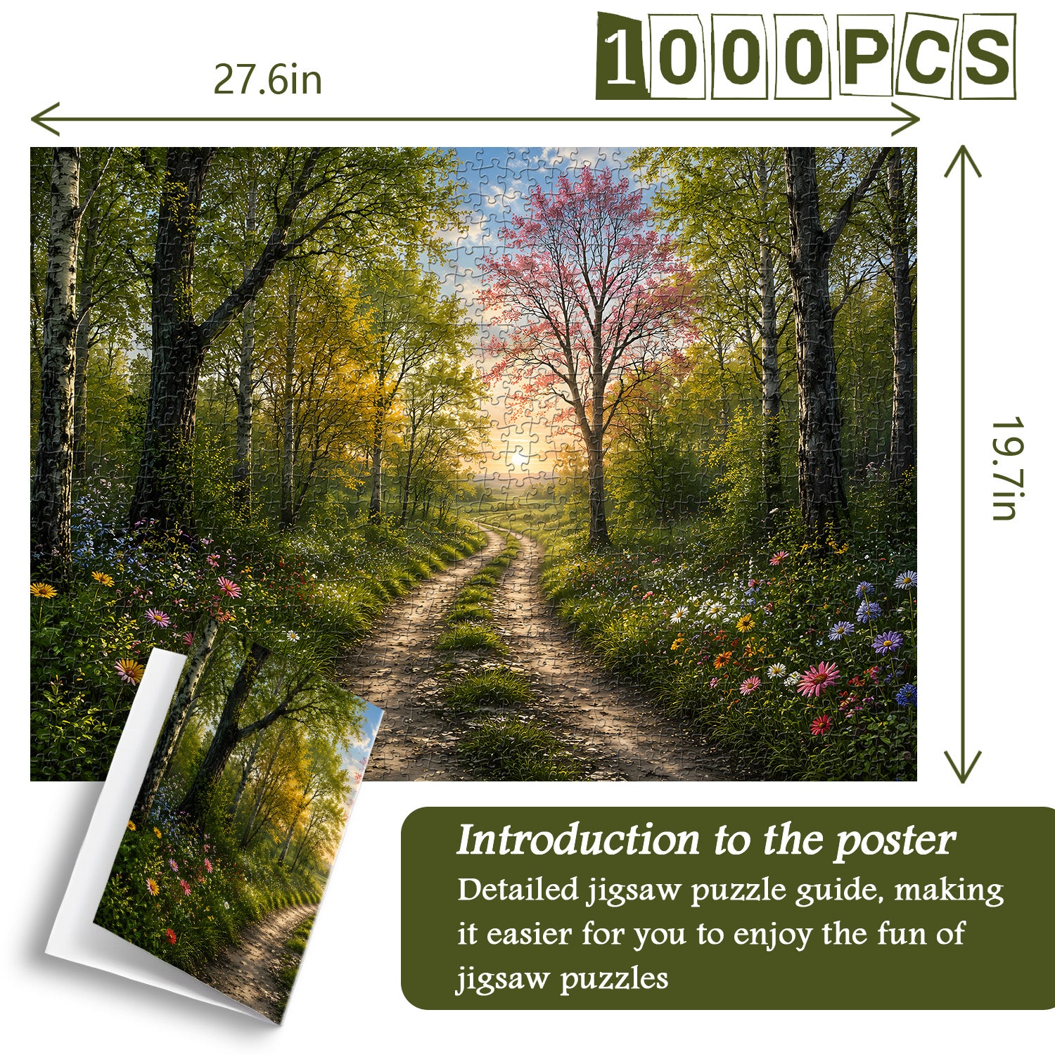 Sunlit Forest Path Puzzle 1000 Teile