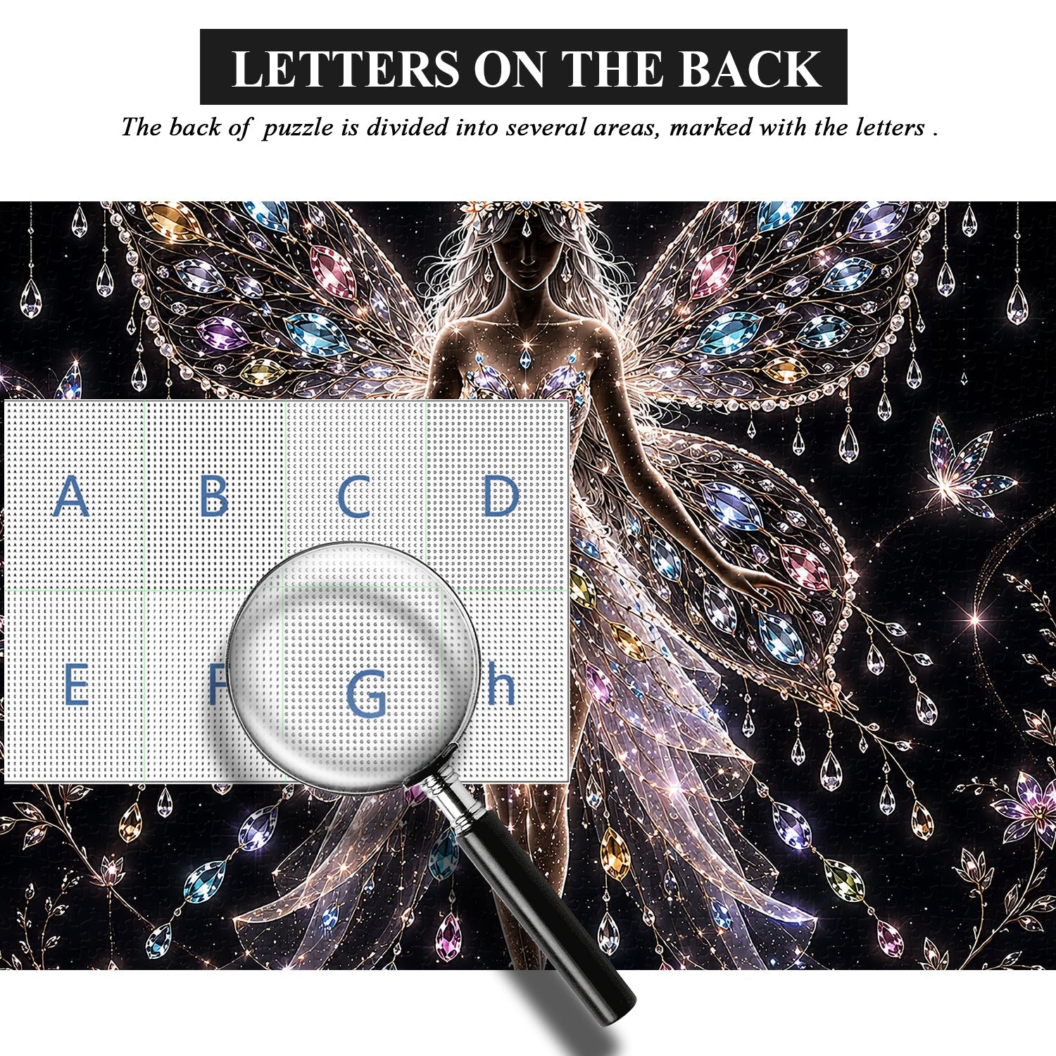 Edelstein-Feen-Silhouette-Puzzle, 1000 Teile