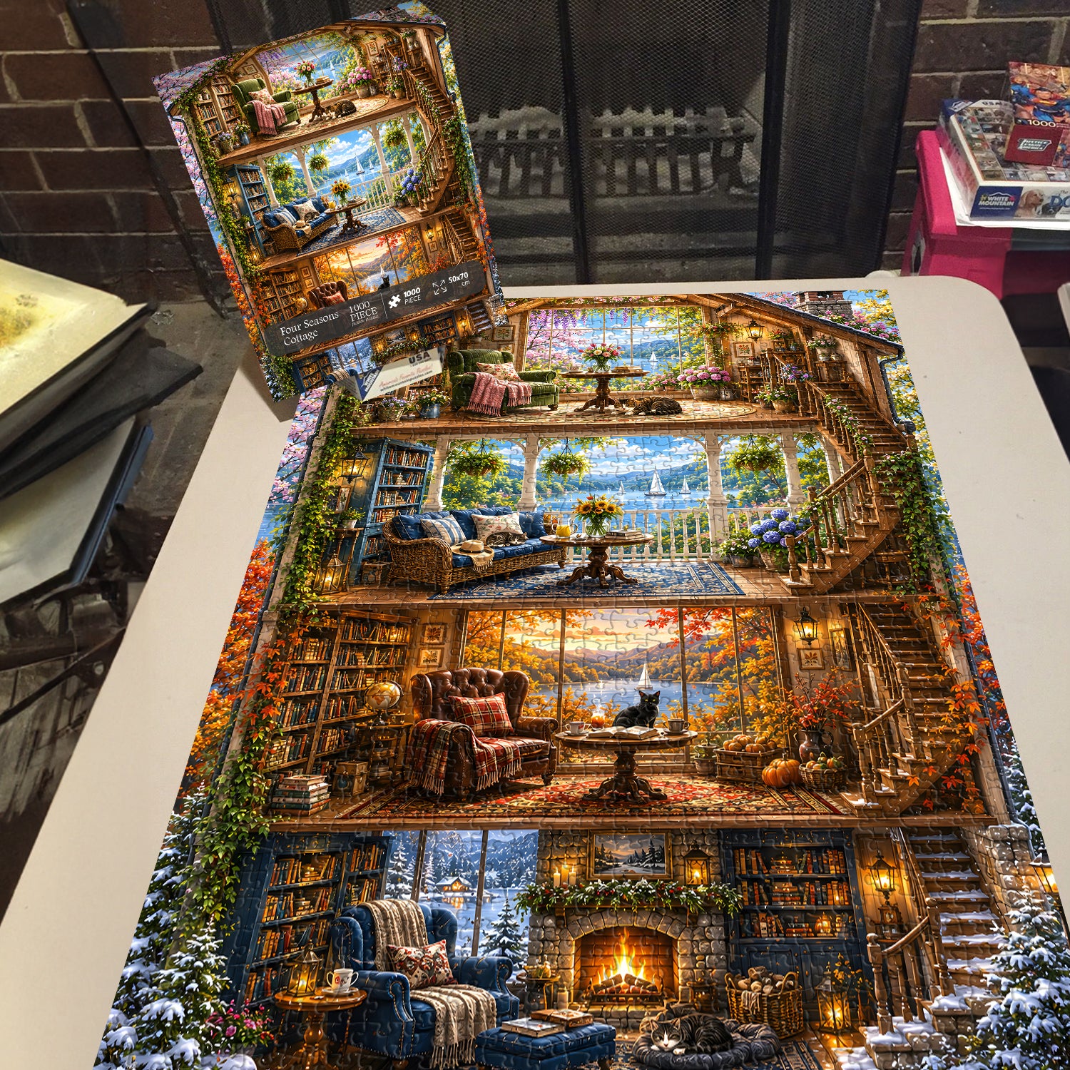 Four Seasons Cottage Jigsaw Puzzle 1000 Pieces