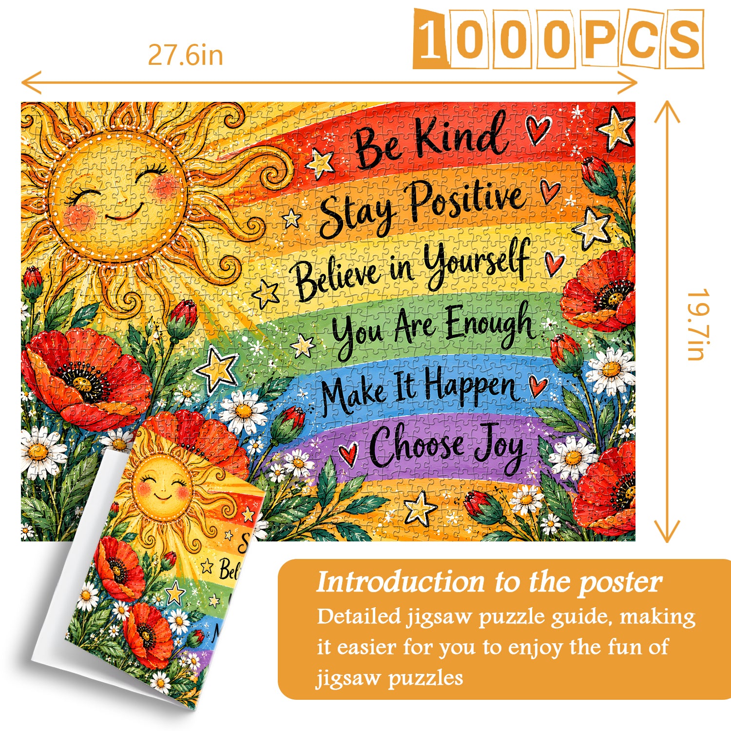 Rainbow Affirmations Jigsaw Puzzle 1000 Pieces