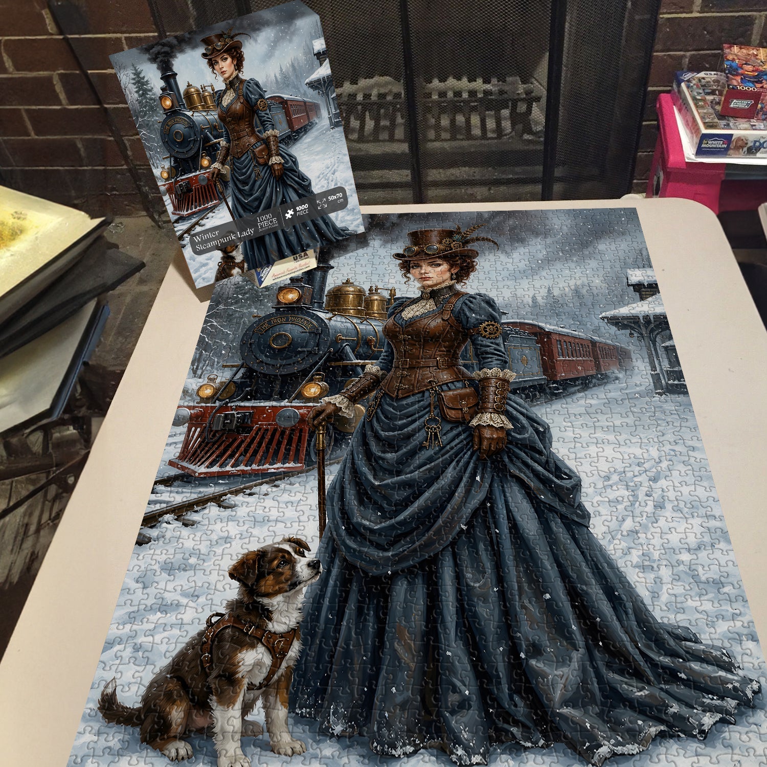 Winter Steampunk Lady Jigsaw Puzzle 1000 Pieces