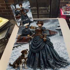 Winter Steampunk Lady Jigsaw Puzzle 1000 Pieces