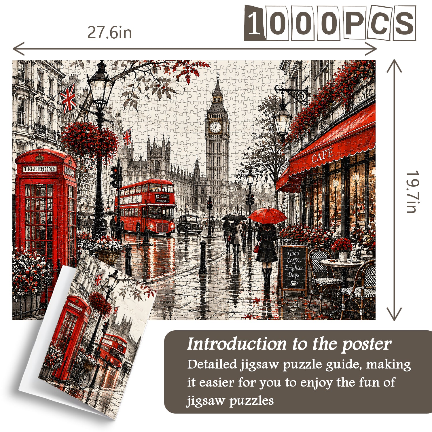 London in the Rain Jigsaw Puzzle 1000 Pieces