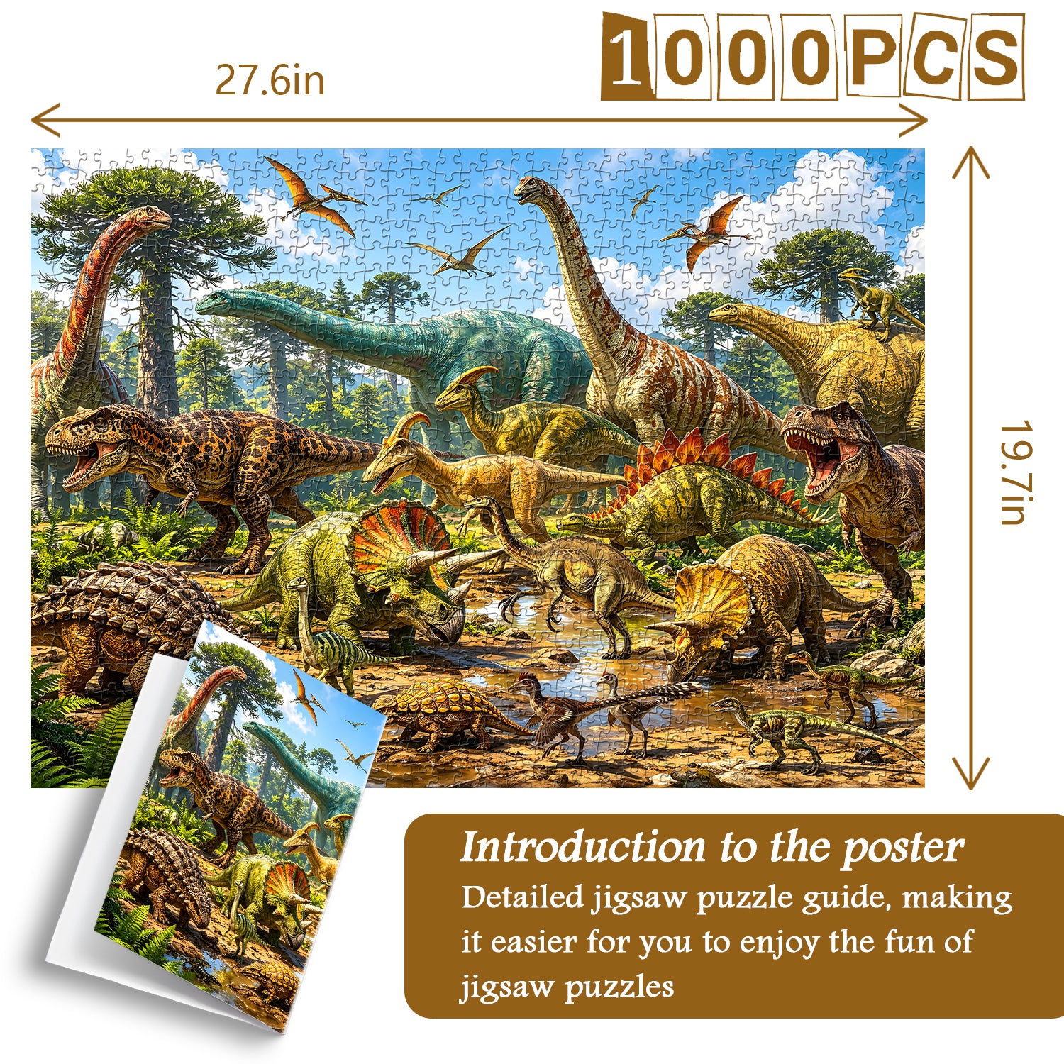 Dinosaur Assembly Jigsaw Puzzle 1000 Pieces