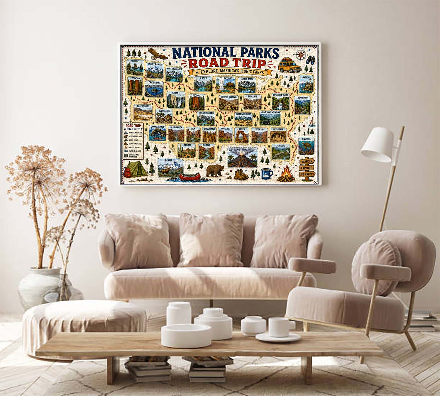 National Parks Road Trip Jigsaw Puzzle 1000 Pieces