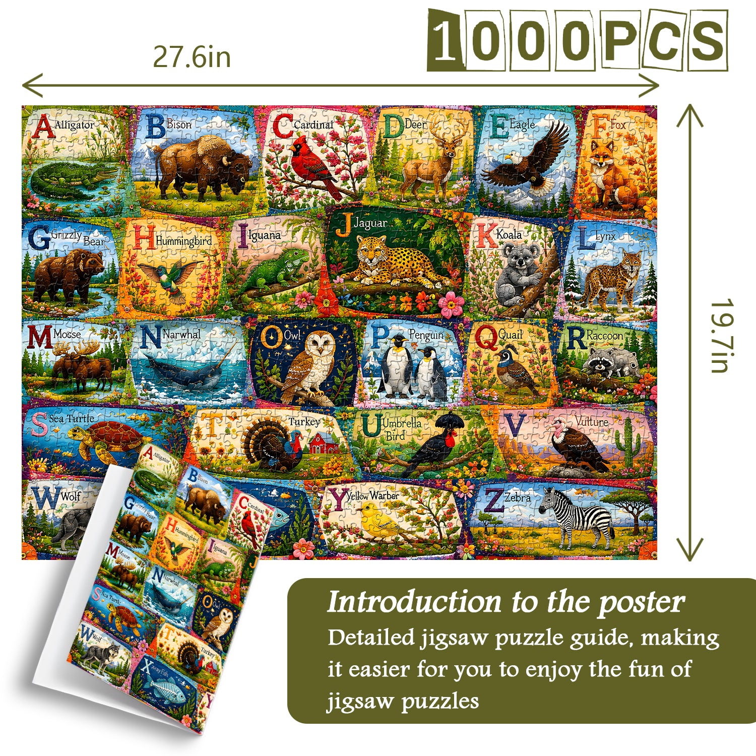 Alphabet Menagerie Jigsaw Puzzle 1000 Pieces