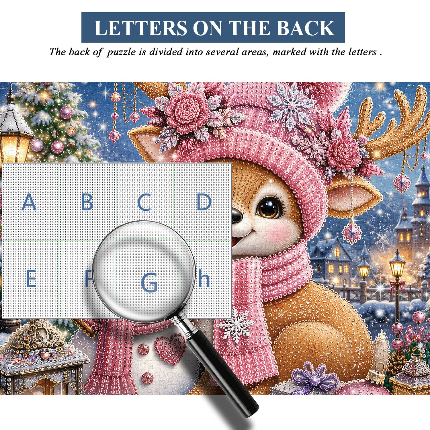 Starry Pink Reindeer Jigsaw Puzzle 1000 Pieces