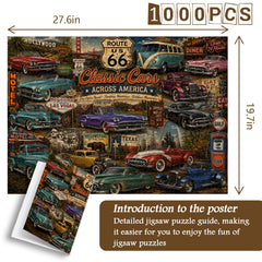 Vintage Classic Cars Jigsaw Puzzle 1000 Pieces
