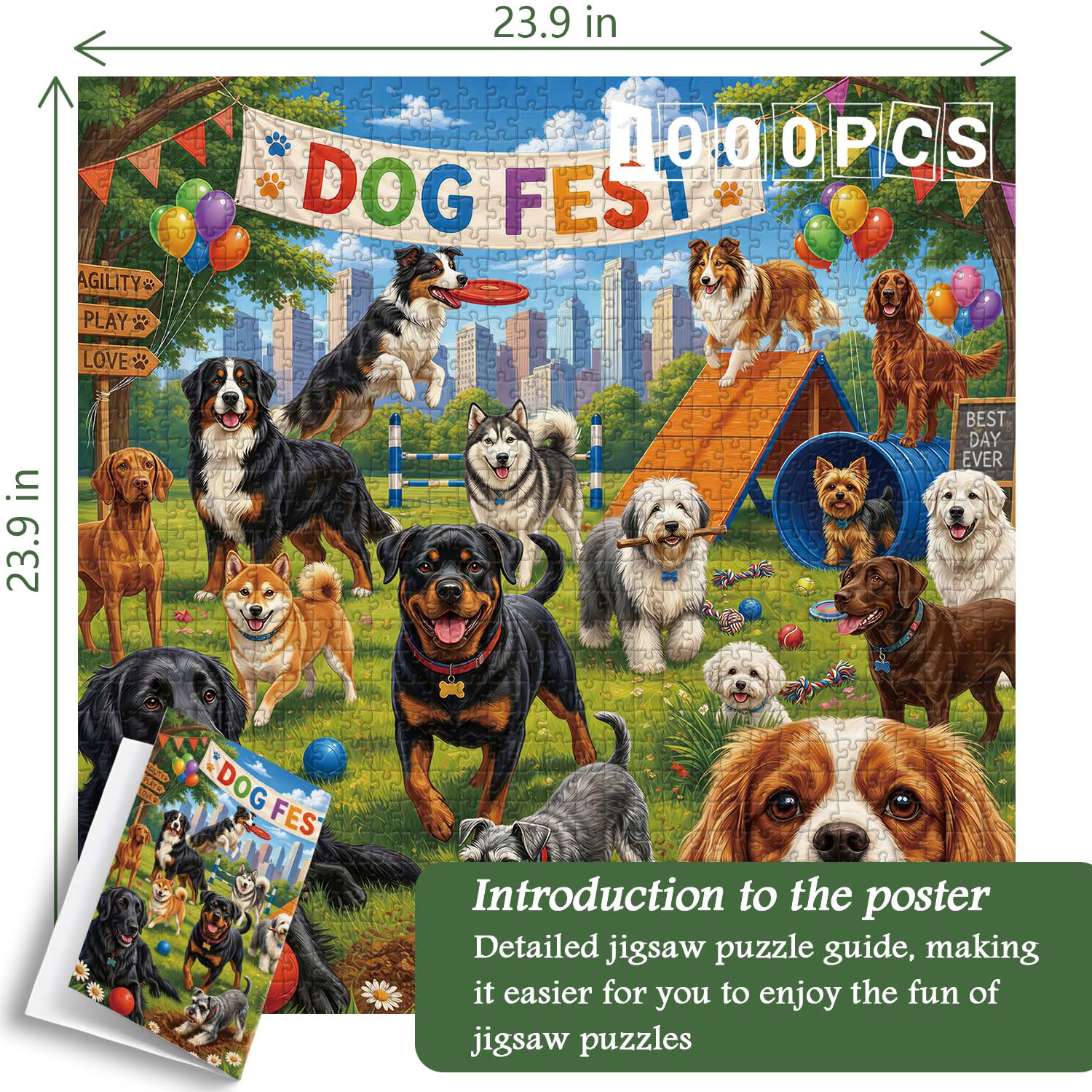 Playful Dogs Jigsaw Puzzle 1000 Pieces