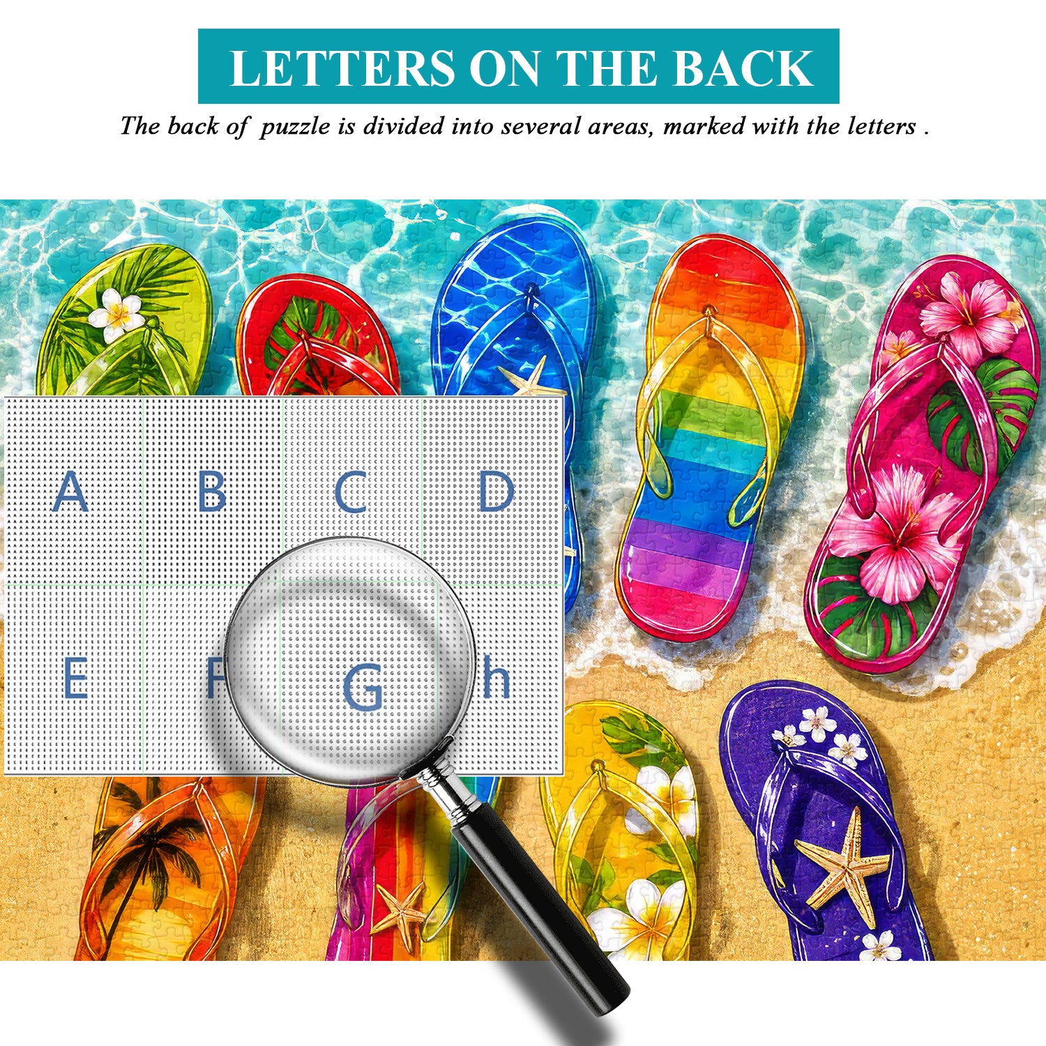 Buntes Sommer-Flip-Flops-Puzzle 1000 Teile