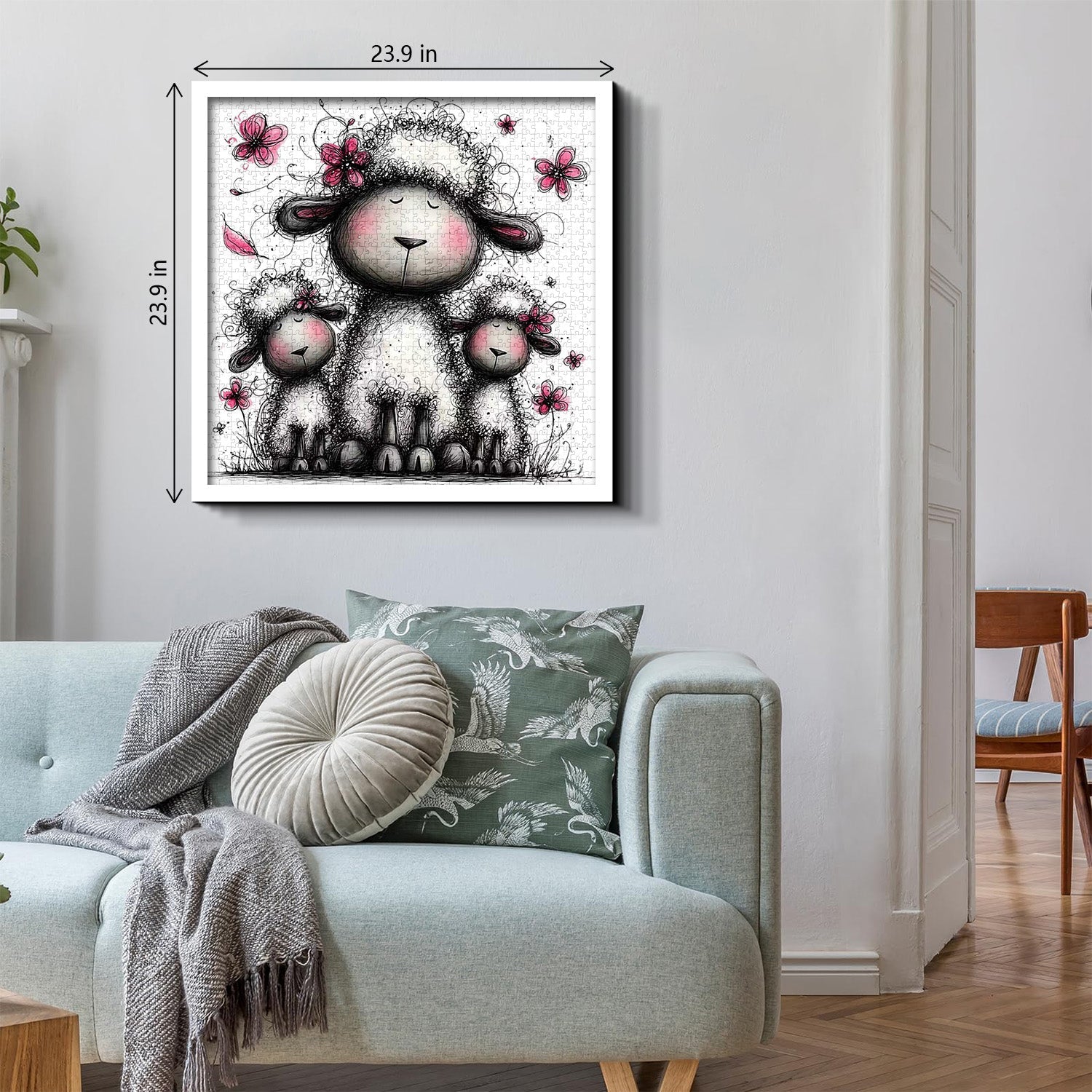 Puzzle abstrait d'art de mouton 1000 pièces